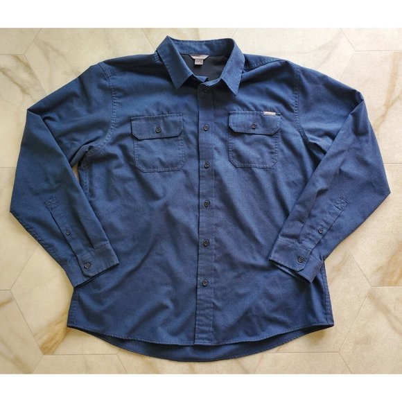 Eddie Bauer Men's Size XL Navy Blue Thick Button Up Shirt Button Pockets - Picture 1 of 7